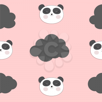 Little cute panda seamless pattern for card and shirt design. Vector Illustration EPS10