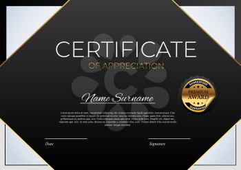 Certificate template Background. Award diploma design blank. Vector Illustration EPS10