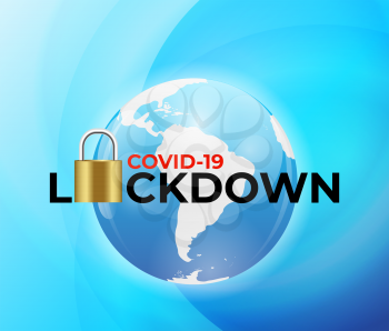 COVID-19 World Lockdown Concept. Vector Illustration EPS10