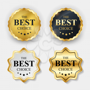 Gold Label The Best Choice Template. Vector Illustration EPS10