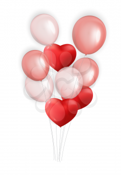 Balloons with Hearts Vector Illustration EPS10