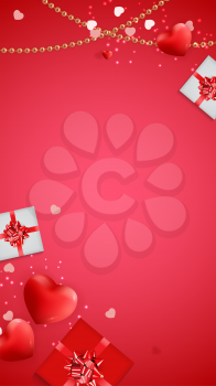 Love Valentines Day Background with Hearts. Vector Illustration EPS10