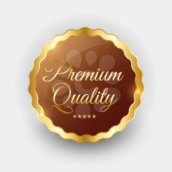 Premium Quality Golden Label Sign. Vector Illustration EPS10