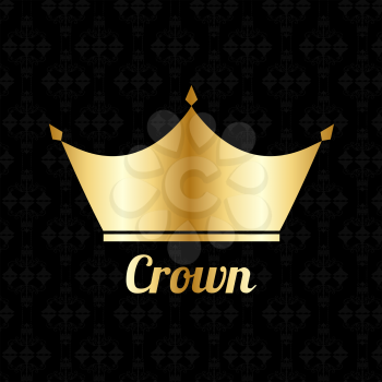 Golden Crown Royal Vintage Luxury Background. Vector Illustration EPS10