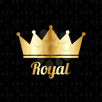 Golden Crown Royal Vintage Luxury Background. Vector Illustration EPS10