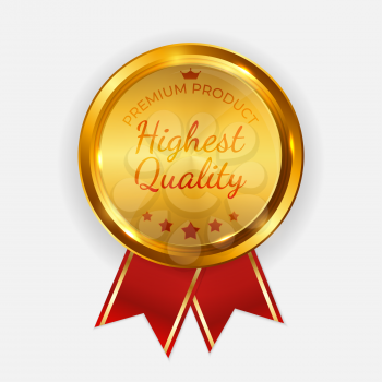 Highest Quality Golden Label Sign. Vector Illustration EPS10