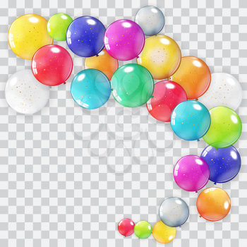 Realistic Balloon Collection Set Isolated on Transparent Background. Vector Illustration EPS10