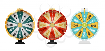 Wheel of Fortune, Lucky Icon collection set. Vector Illustration EPS10