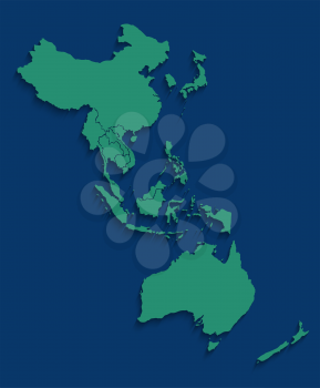 Modern Regional Comprehensive Economic Partnership (RCEP) map background. Vector Illustration. EPS10