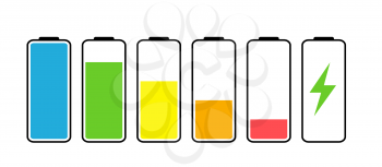 Battery Icon collection set isolated on white. Vector Illustration EPS10