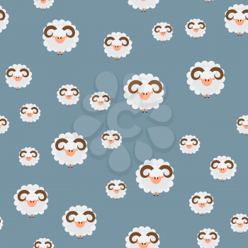 Animal seamless pattern background with sheep. Vector illustration EPS10