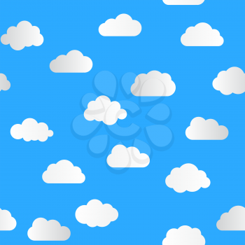 Cloud Seamless Pattern blue background. Vector Illustration EPS10