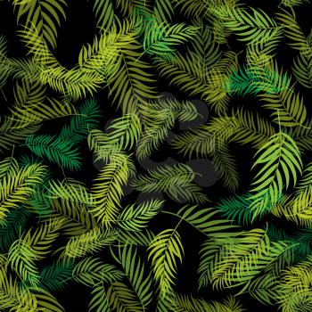 Tropical Palm Leaves Seamless Pattern Background. Vector Illustration EPS10