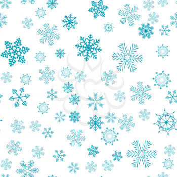 Abstract Winter Design Seamless Pattern Background with Snowflakes for Christmas and New Year Poster. Vector Illustration EPS10