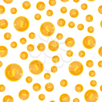 Golden Dollar Coin Monew Seamless Pattern Background Vector Illustration EPS10