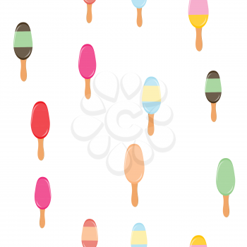 Seamless Pattern Background with Ice Cream Vector Illustration