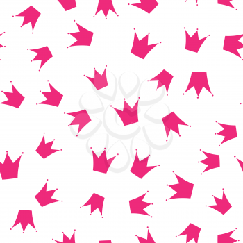 Princess Crown Seamless Pattern Background Vector Illustration. EPS10