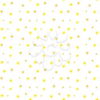 Summer Daisy Flower Abstract Seamless Pattern Background with Flowers. Vector Illustration EPS10