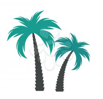Simple  palm tree silhouette. Vector Illustration EPS10