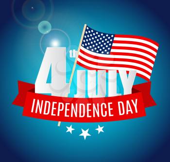 July, 4 Independence Day in USA Background. Can Be Used as Banner or Poster. Vector Illustration EPS10