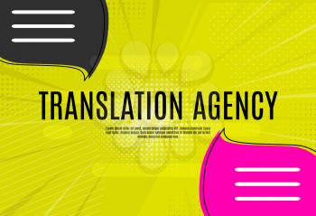 Language translation agency concept with speech bubble. Vector Illustration EPS10