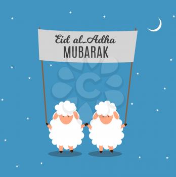 Eid al-Adha, Kurban Bayrami  muslim festival of sacrifice. Vector illustrator EPS10