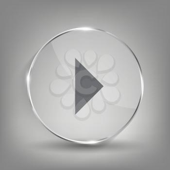 Glass button media icon.  Vector illustration EPS10
