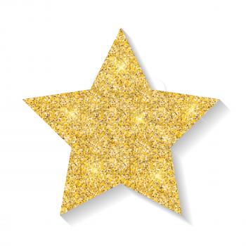 Gold glitter star icon isolated on white background. Vector Illustration EPS10