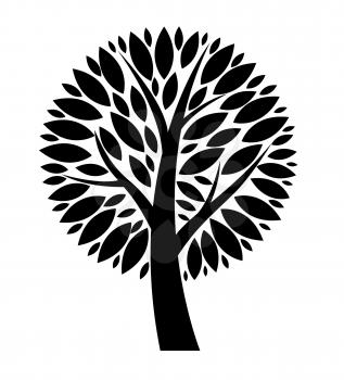 Abstract Vector Black Tree Silhouette Icon Illustration EPS10