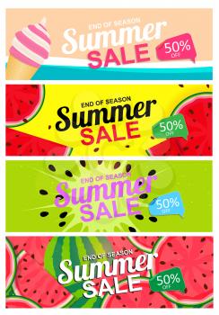 Abstract Summer Sale Background Card Poster Collection Set. Vector Illustration EPS10