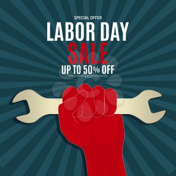 Happy USA Labor Day Sale poster background. Vector illustration EPS10