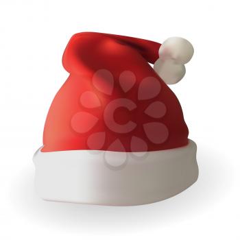Naturalistic 3D version of Santa Claus hat. Vector Illustration. EPS10
