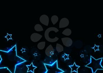 Abstract Glossy Neon Star Background. Vector Illustration EPS10