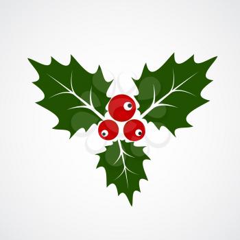 Flat Icon of Christmas Holly Berry. Vector illustration EPS10