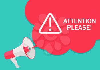 Attention please concept of important announcement. Vector illustration  EPS10
