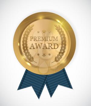 Premium Award Gold Medal. Vector Illustration EPS10