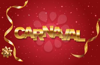 Carnaval golden banner. Vector illustration. EPS10