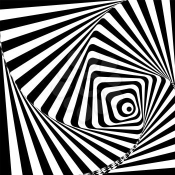 Black and white hypnotic background. Vector illustration. EPS10