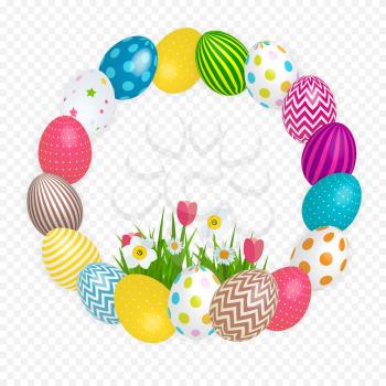 Abstract Happy Easter Template Holiday on Trasparent Background Vector Illustration EPS10