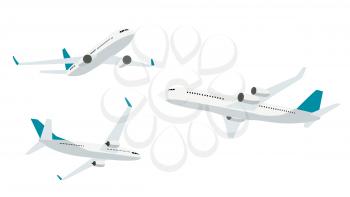 Flat airplane icon collection set  isolated on white background. Vector Illustration. EPS10