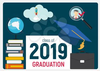 Class of 2019  Graduarion Education Background. Vector Illustration EPS10