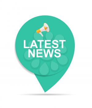 Latest News Sign Label Icon with Megaphone Vector Illustration EPS10