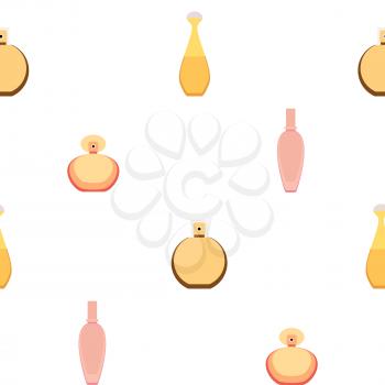 Seamless Pattern of  perfume and adekalon  bottle. Vector Illustration EPS10