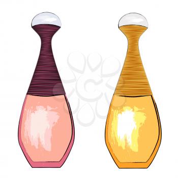 Collection of  perfume and adekalon  bottle icon. Vector Illustration EPS10