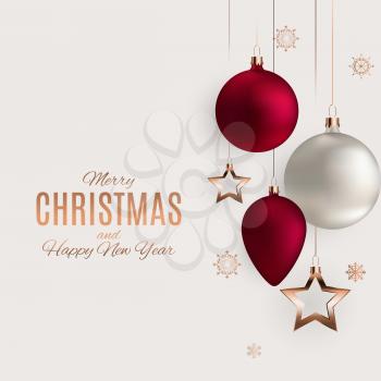 Merry Christmas and New Year Background. Vector Illustration EPS10
