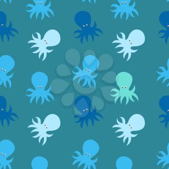 Little cute octopus seamless pattern background. Vector Illustration EPS10