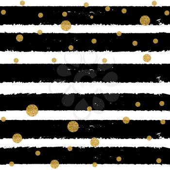 Abstract gold glitter background with polka dot confetti. Vector illustration EPS10