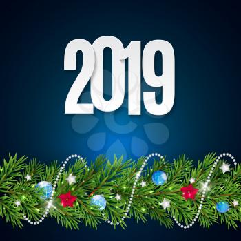 Happy New Year 2019 Background. Vector Illustration EPS10