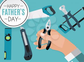 Happy Fathers Day Background. Best Dad Concept Template Collection Set Vector Illustration. EPS10