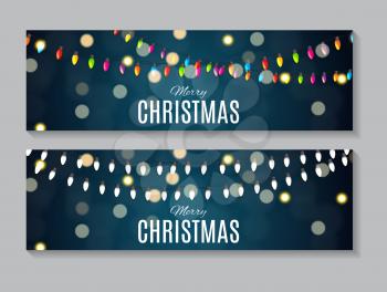 Abstract Beauty Christmas and New Year Card Collection Set Vector Illustration. EPS10